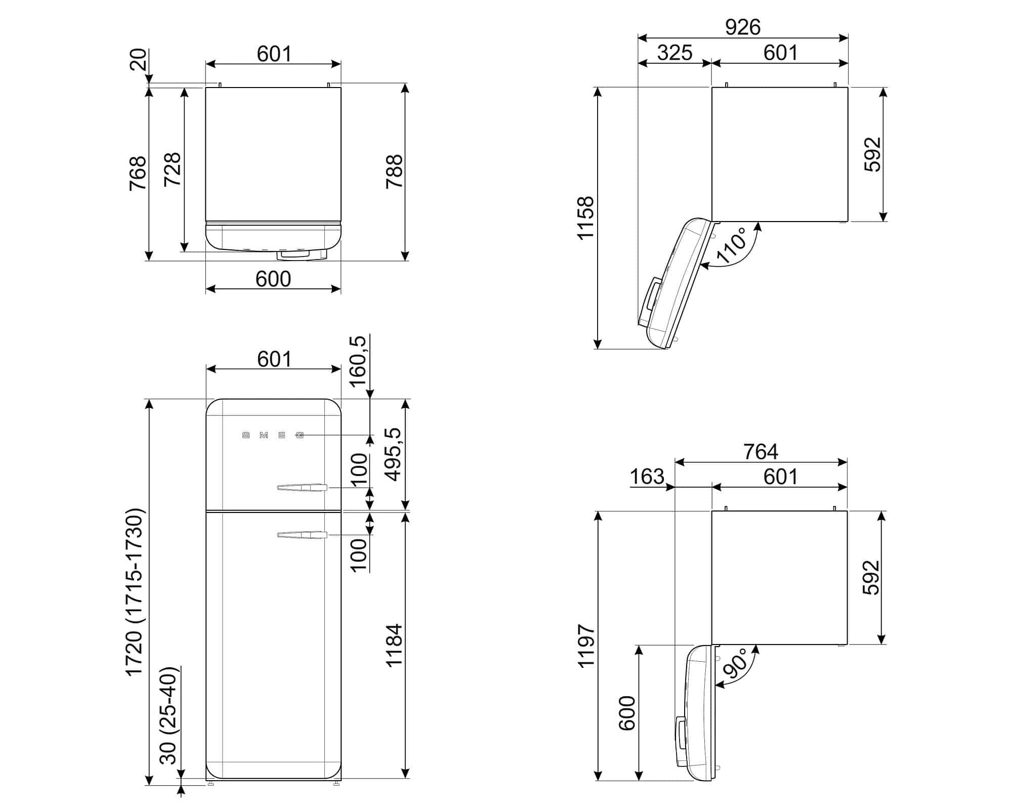 Smeg Køle-/fryseskab FAB30LPB5 - Billede 5