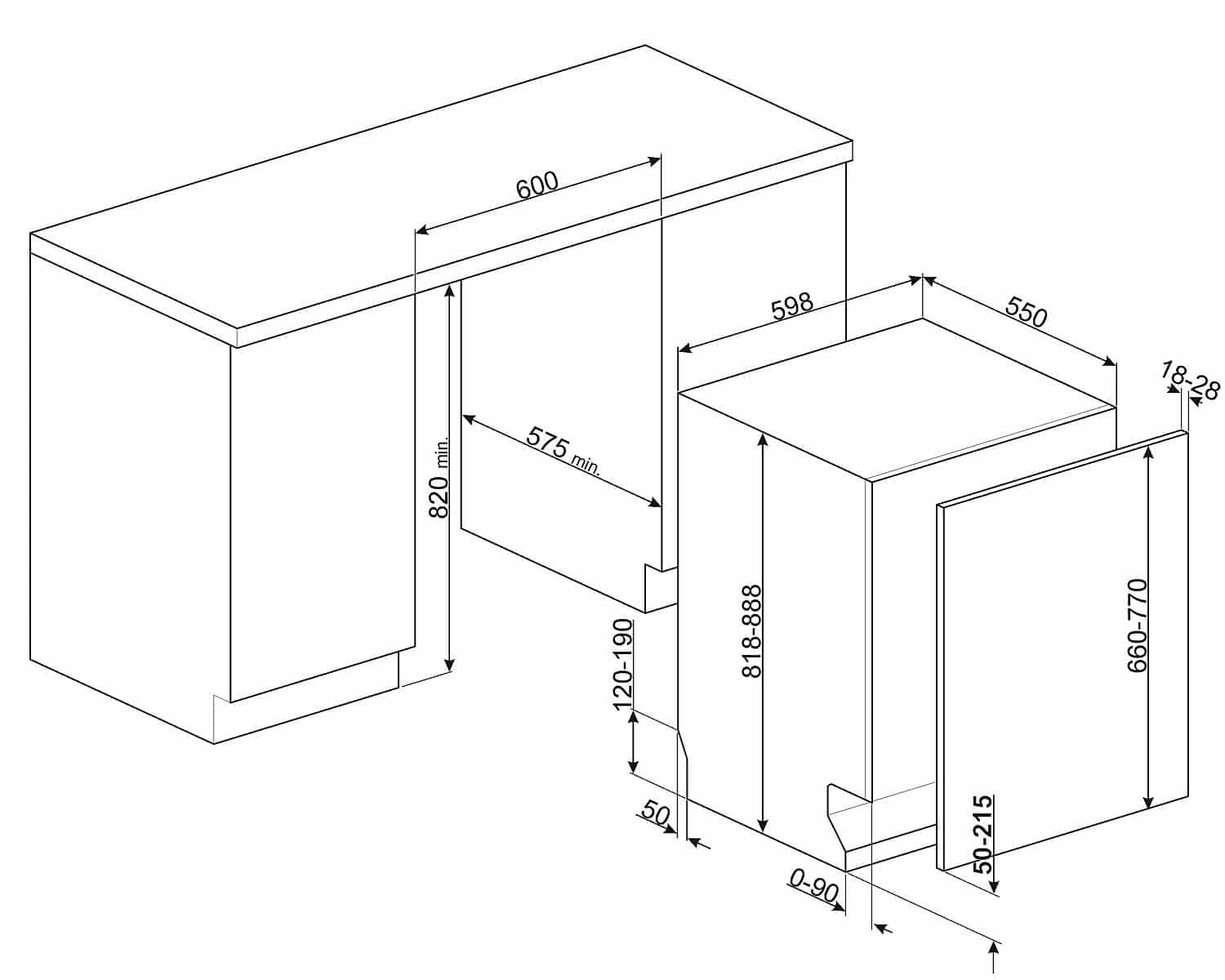 Smeg Integrerbar opvaskemaskine STL324BQL - Billede 5