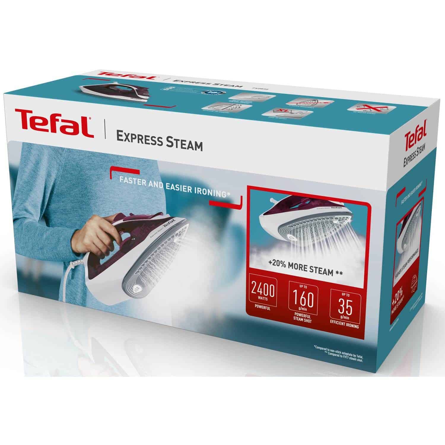 Tefal Dampstrygejern Express Steam Purple FV2835E0 - Billede 6